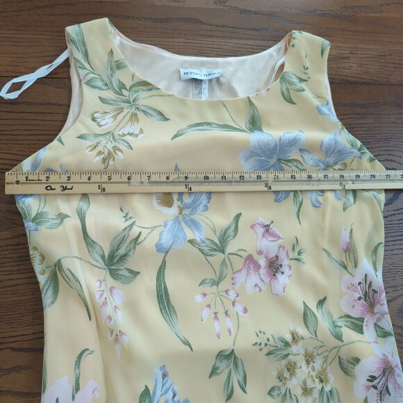 Vintage Betsy's Things Sleeveless Maxi summer yellow blue Dress Ruffled Hem 16 - Picture 9 of 12